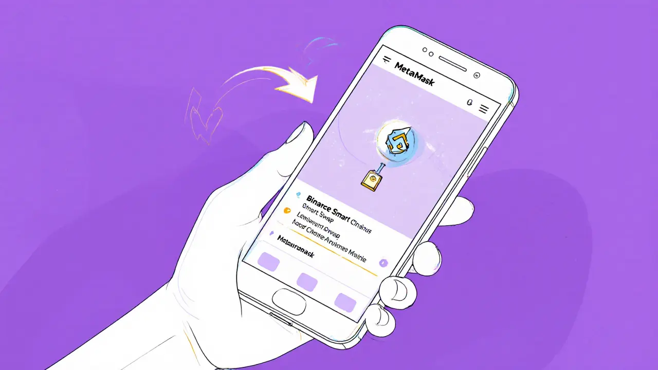 Sketch of a hand connecting a crypto wallet to Leonicorn Swap.