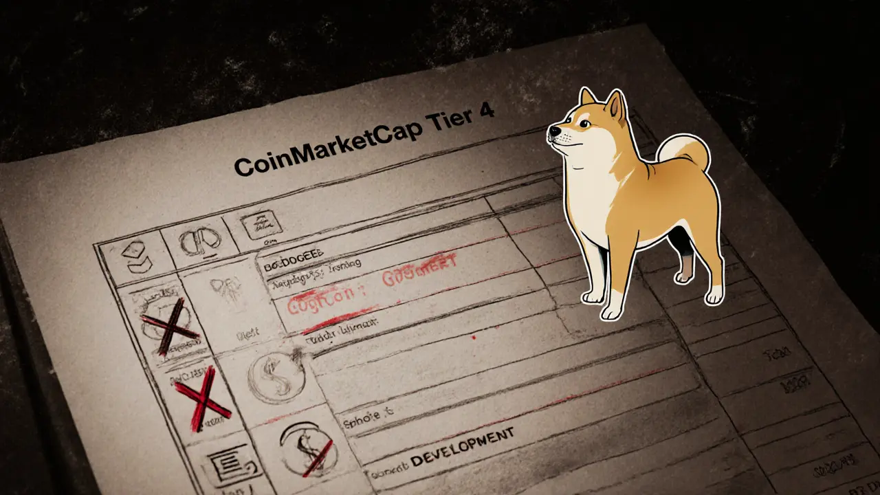 GDOGE listed as a ghost entry on CoinMarketCap, overshadowed by viable crypto alternatives.