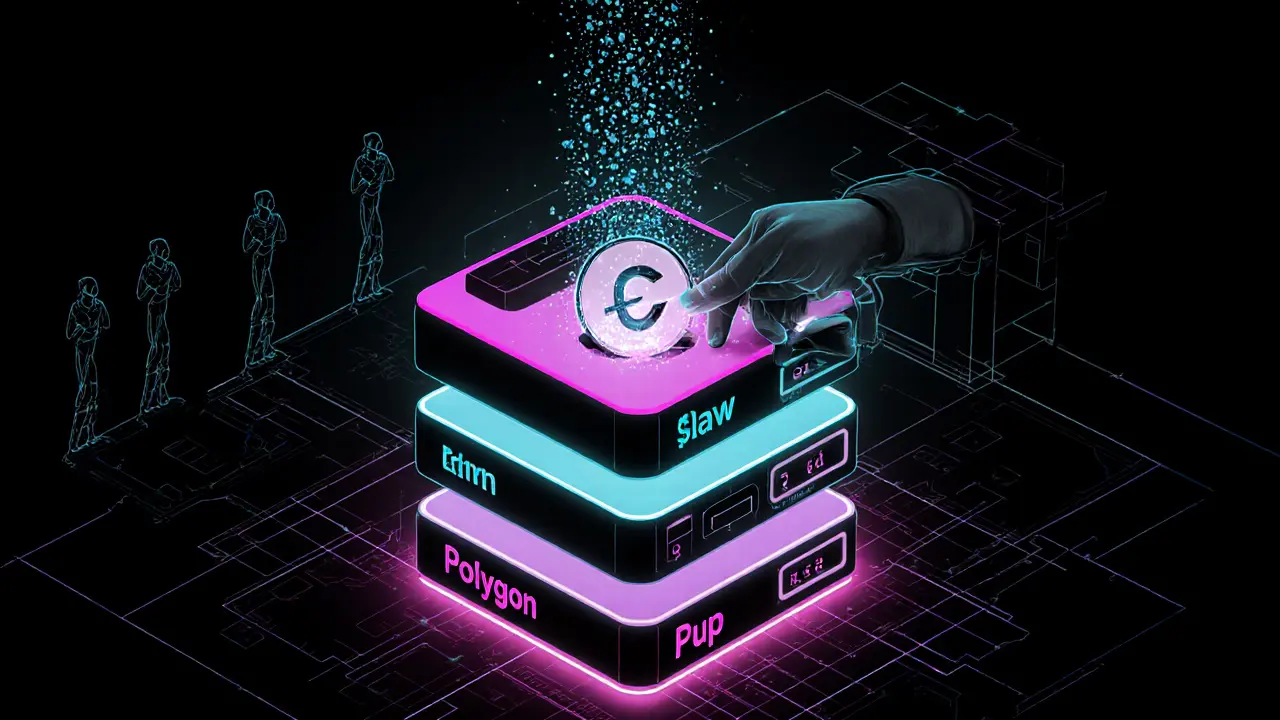 Modular data cube transforming blockchain inputs into AI-ready outputs, with a $C token activating the process.