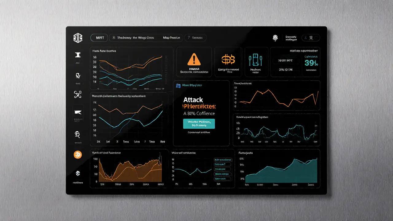 Security dashboard sketch with threat indicators and AI alert, designed as a minimalist tech interface.