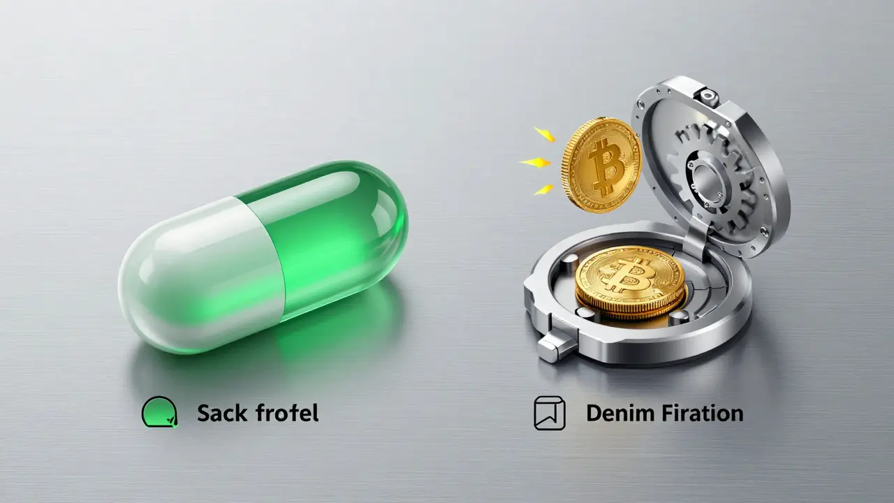 Dual crypto tool showing staking stability vs farming volatility