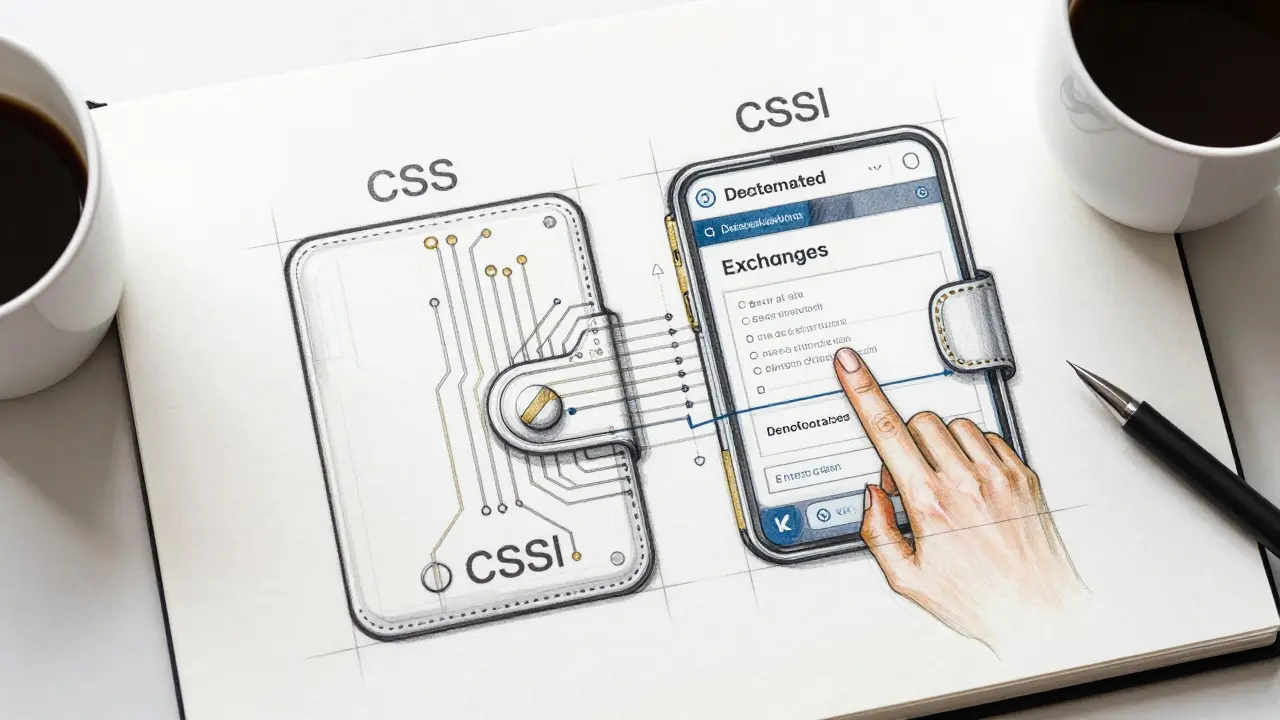 Dual-token interface panel with CSS and CSSl pathways in technical sketch