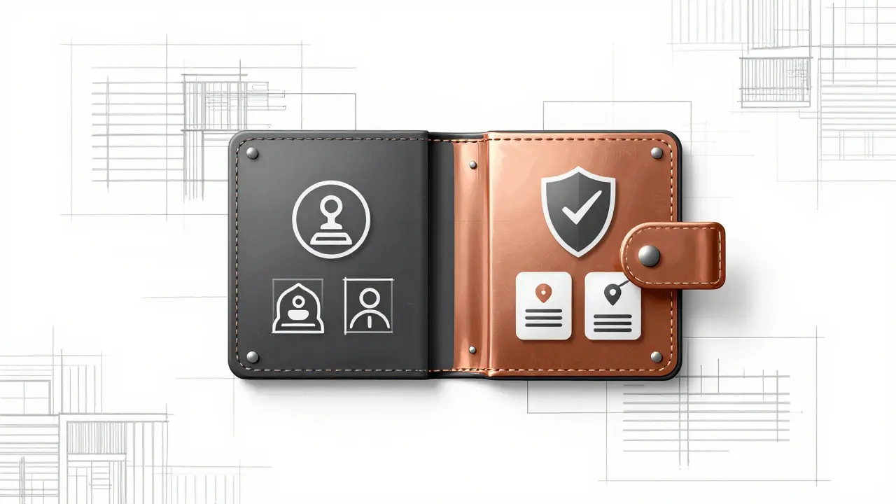 Design sketch of blockchain compliance interface with investor verification badges