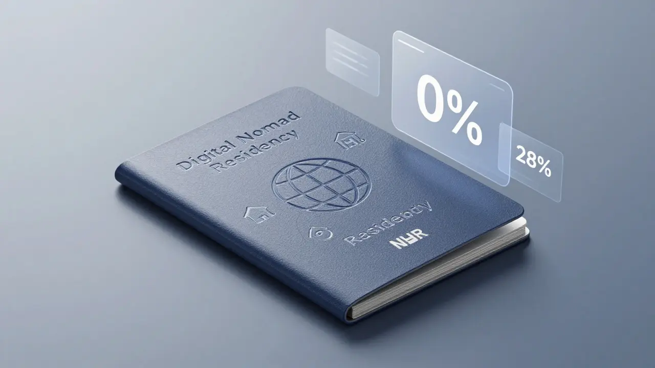 Conceptual sketch of a tech wallet illustrating digital nomad residency benefits.
