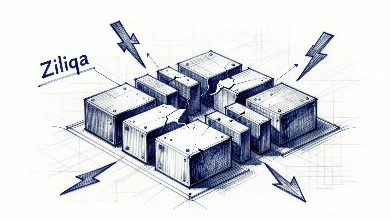 Design sketch illustrating blockchain sharding and low fees