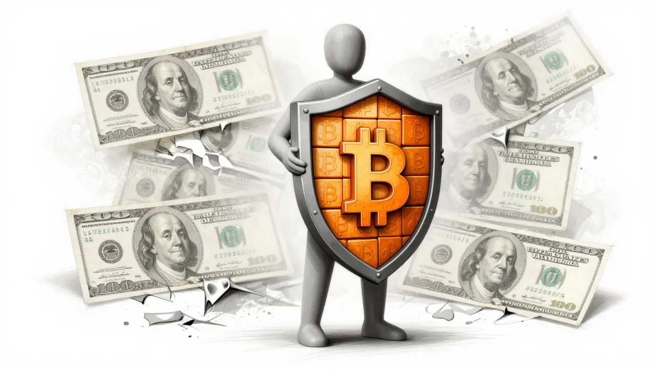 Design sketch of crypto shielding against inflation