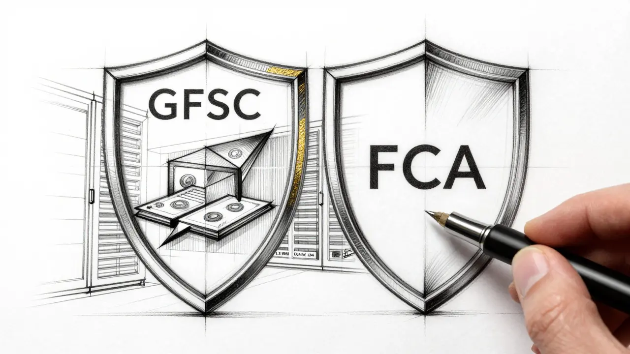 Design sketch showing dual regulatory shields and secure data center