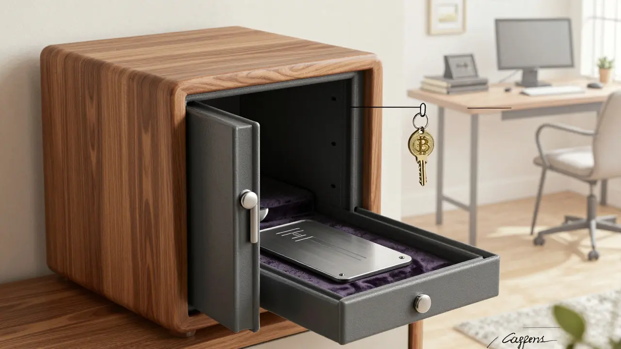 Illustration of secure storage options for seed phrases