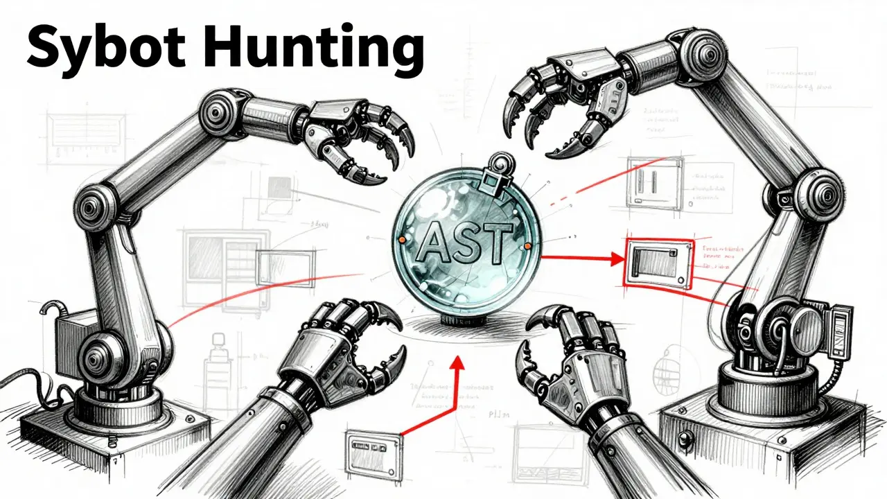 Sketch of robotic hands grabbing a fragile crypto token