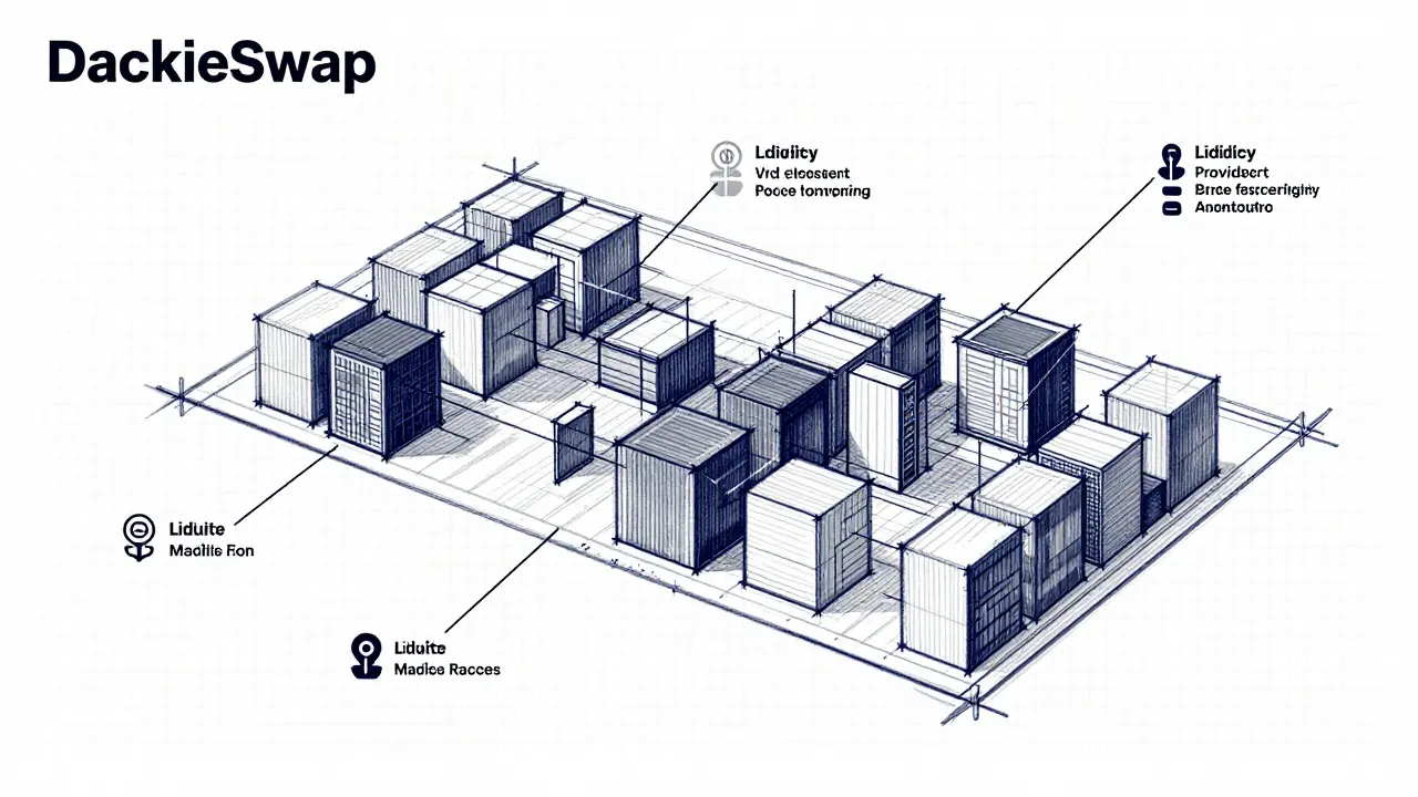 Technical blueprint sketch illustrating concentrated liquidity models