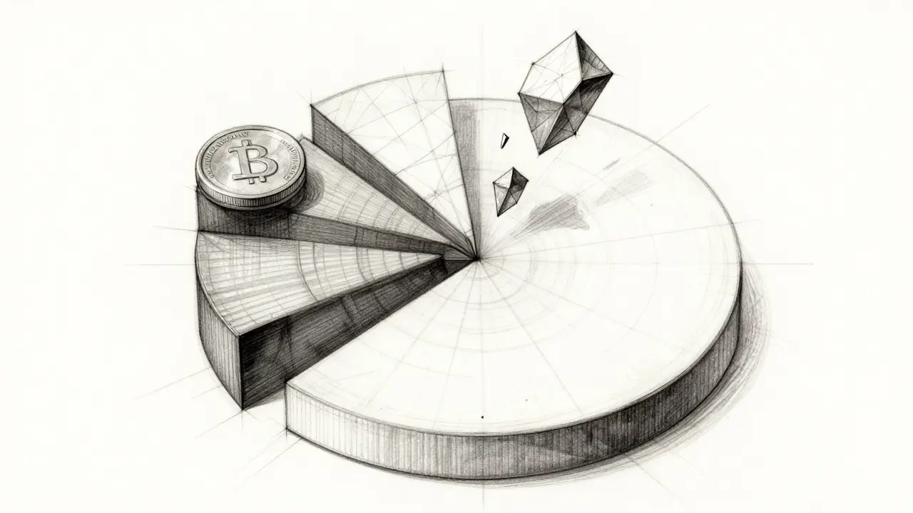 Abstract design sketch illustrating token supply distribution layers