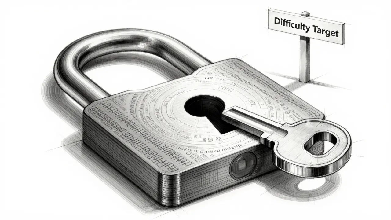Conceptual design sketch of blockchain security via proof-of-work