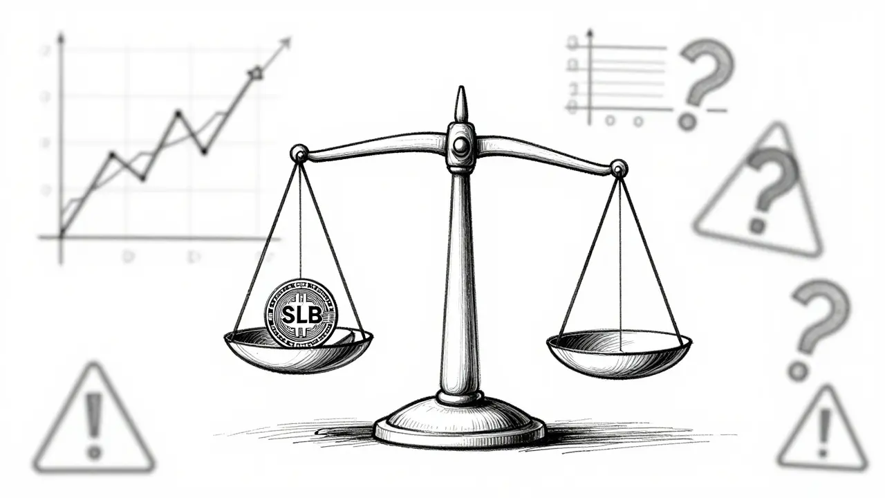 Line art sketch of risk scale weighing volatile crypto assets