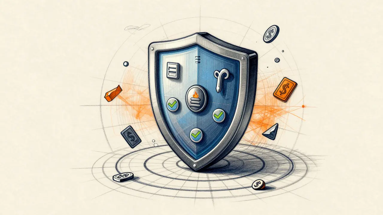 Technical sketch of a secure hardware wallet protecting against crypto scams