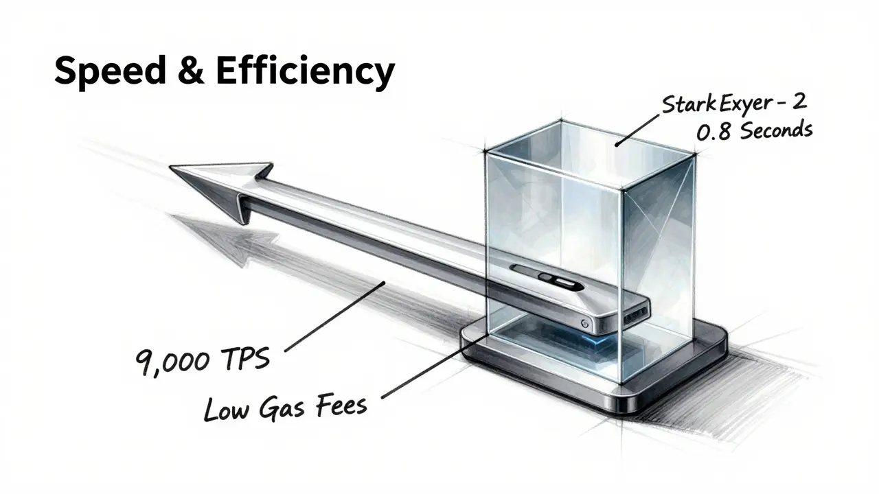 Design sketch of a speed module symbolizing fast StarkEx transactions