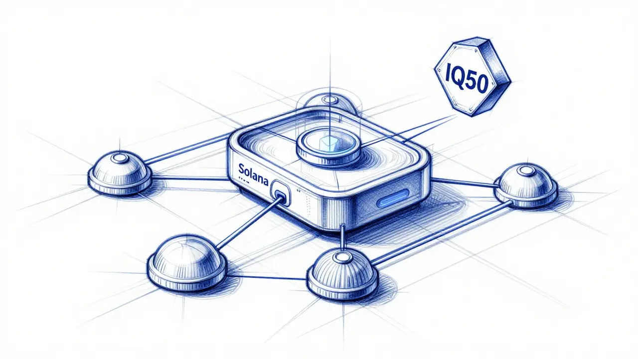 Line art of Solana blockchain structure