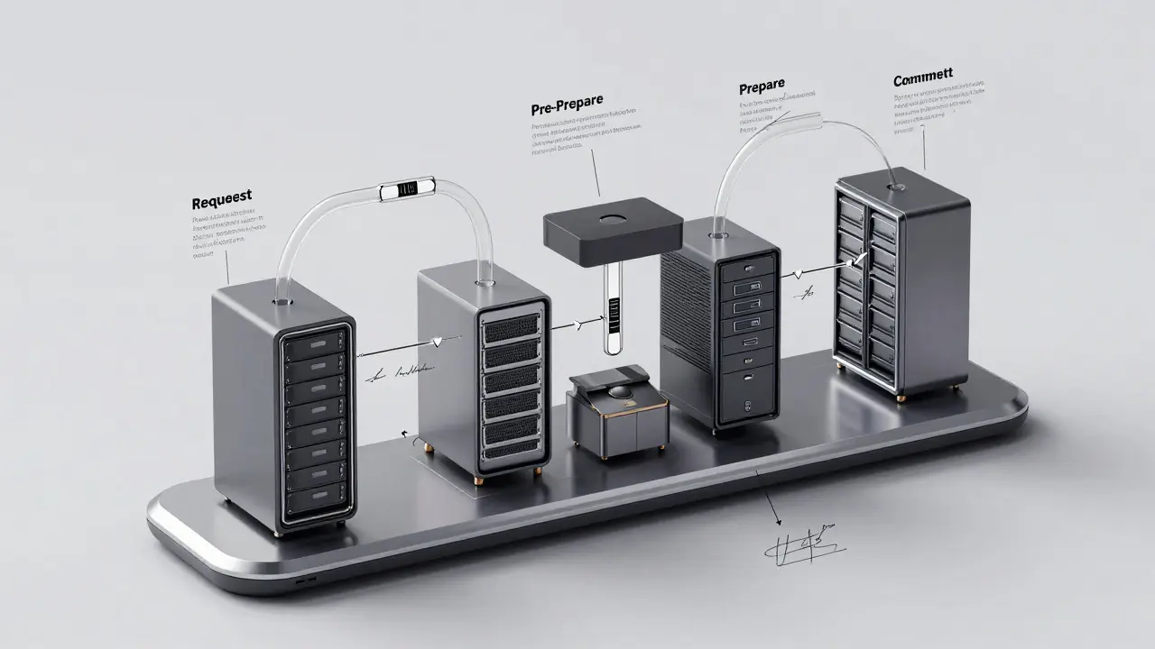 Technical design sketch of PBFT blockchain transaction layers