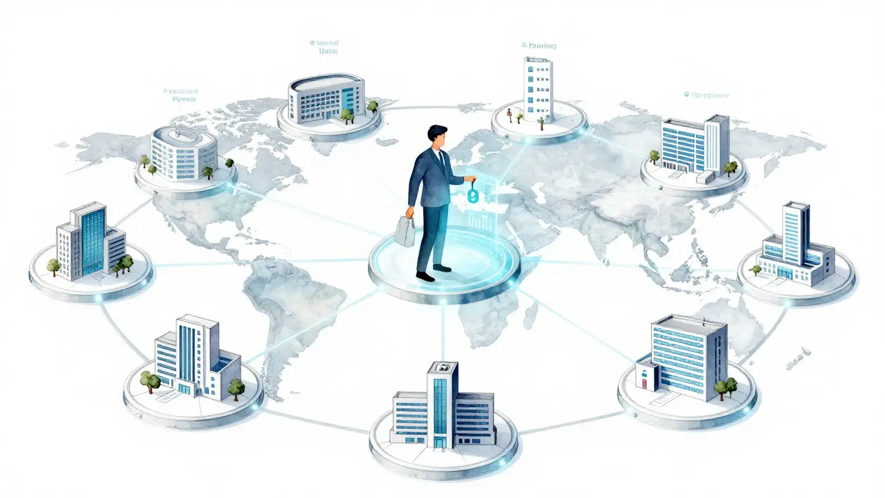 Design concept of a patient accessing global healthcare network via digital key