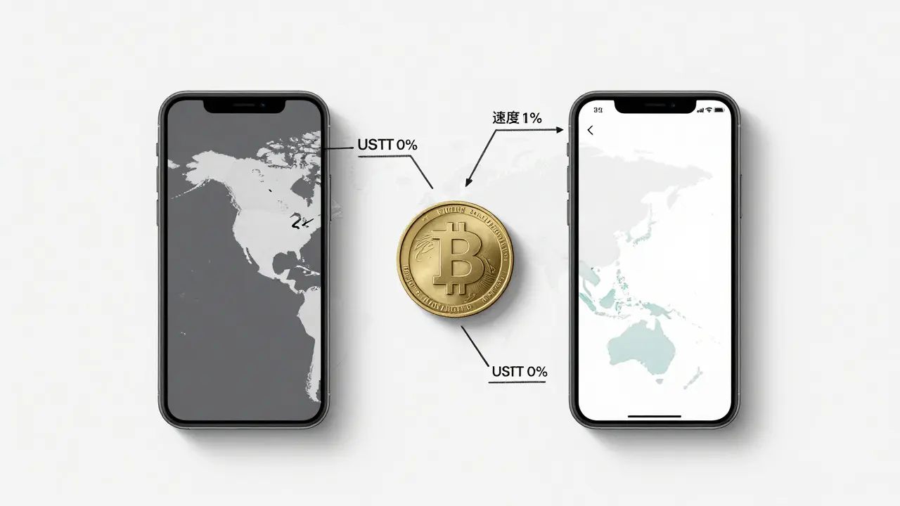 Design concept showing a digital token transferring value between phones