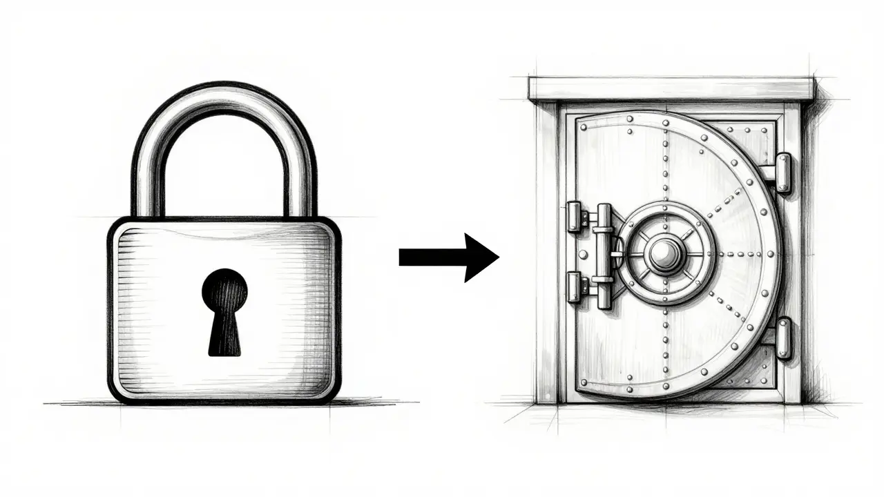 Design sketch comparing non-custodial wallets with centralized exchange vaults.