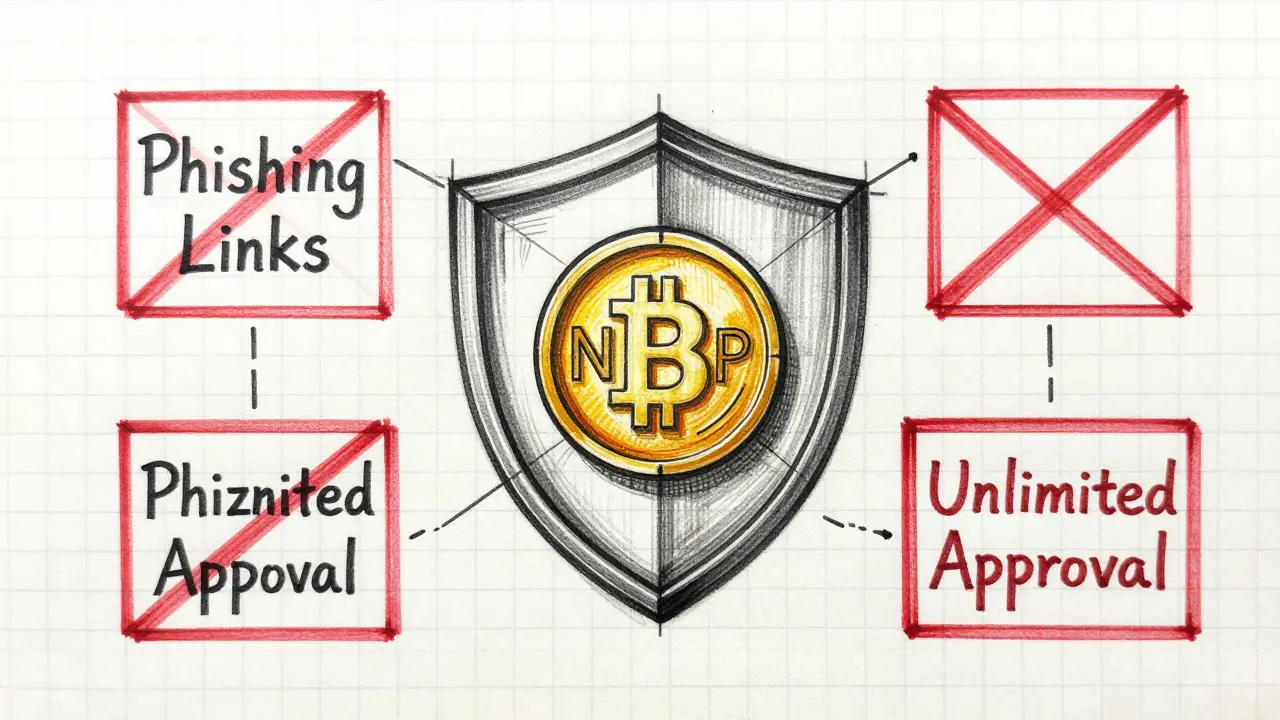 Design sketch of a shield protecting crypto tokens from scams