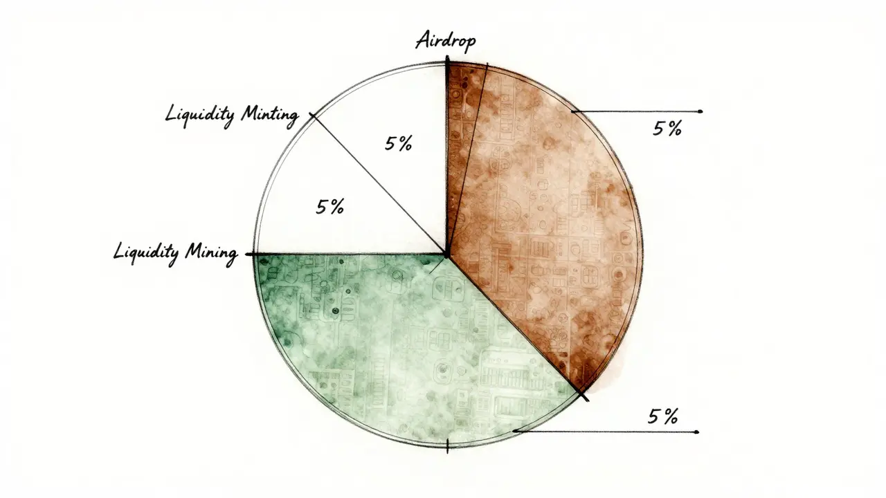 Product design sketch of token distribution pie chart