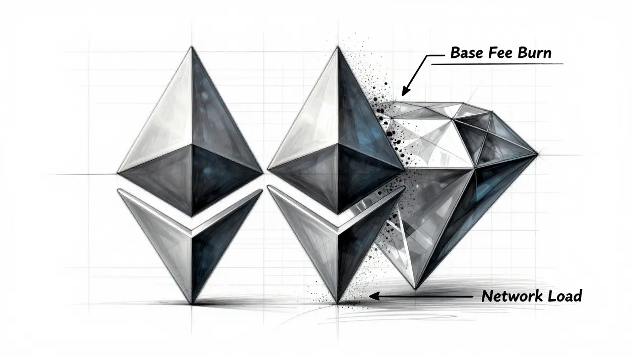 Technical illustration of Ethereum token burning mechanism