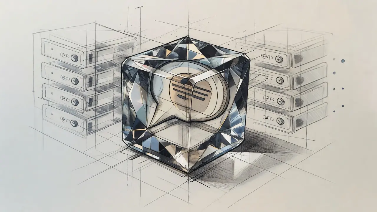 Design sketch of a message locked in an immutable crystal block