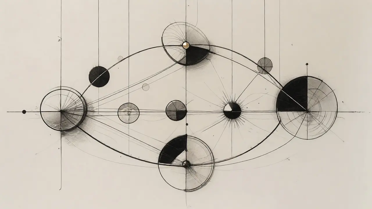 Design sketch of balanced tokenomics distribution via kinetic sculpture
