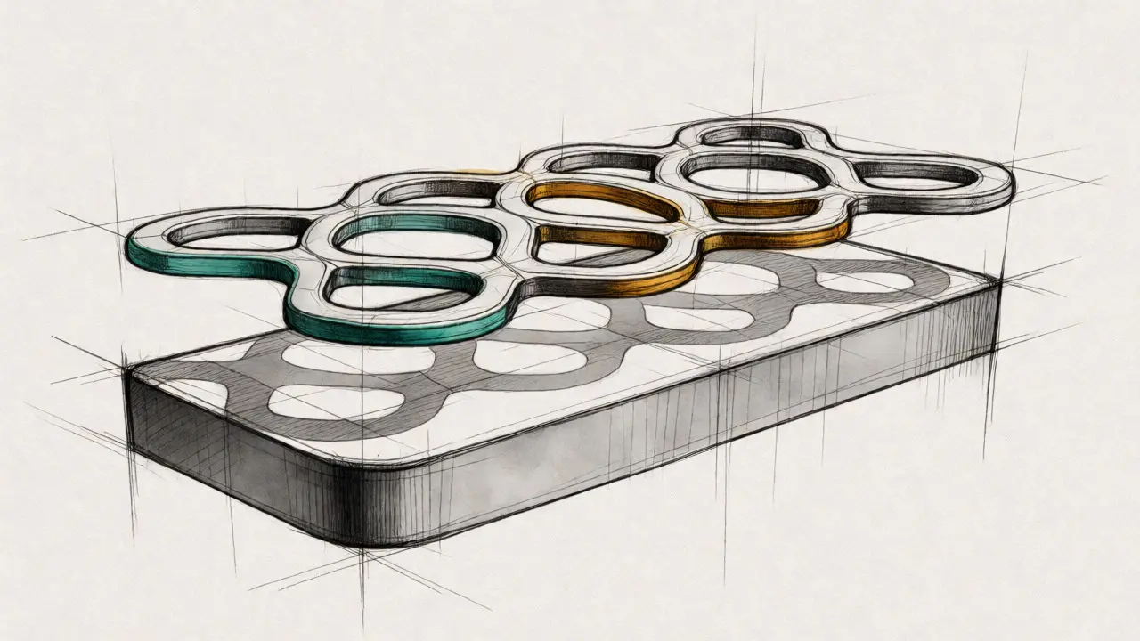 Exploded view sketch of Geeq's dual validation and application chains